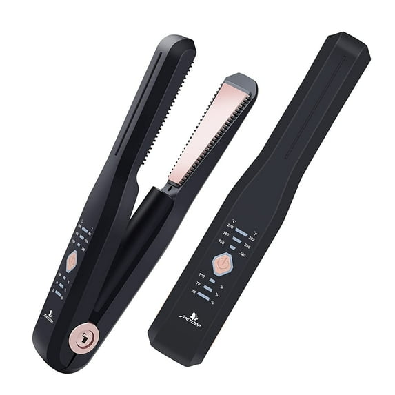 Hair Straightener and Curler 2 In 1 - USB Rechargeable Multi-Styler Twist Ceramic Flat Iron, Mini Portable Hair Modeling Tool , 3 Levels Adjustable Temps