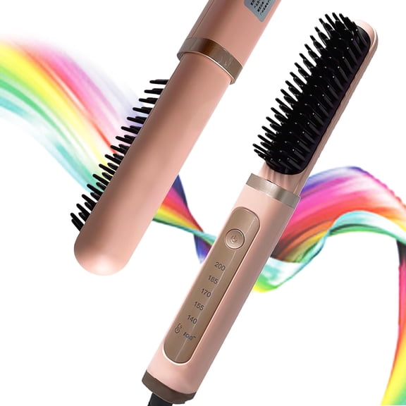 Hair Straightener Heated Straightener Comb with Anti-Scald Comb 5-Level Temperature Settings, 30s Fast Heating Auto Shut-Off Function for Home, Travel and Salon Use