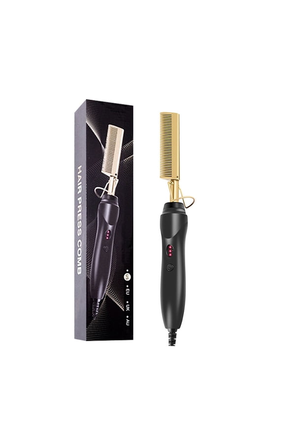 Hair Straightening Brush Straightener Flat Iron Smoothing Hot Heating Comb pressing Hair Straight Curling Iron electric Comb - 4_A