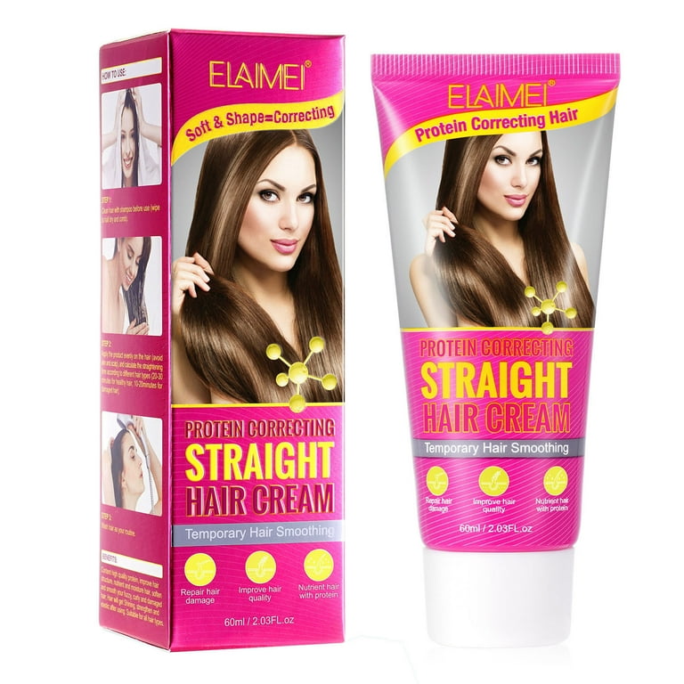 Hair Straightening Cream Natural Smooth Without Hurting Hair For All Hair Types