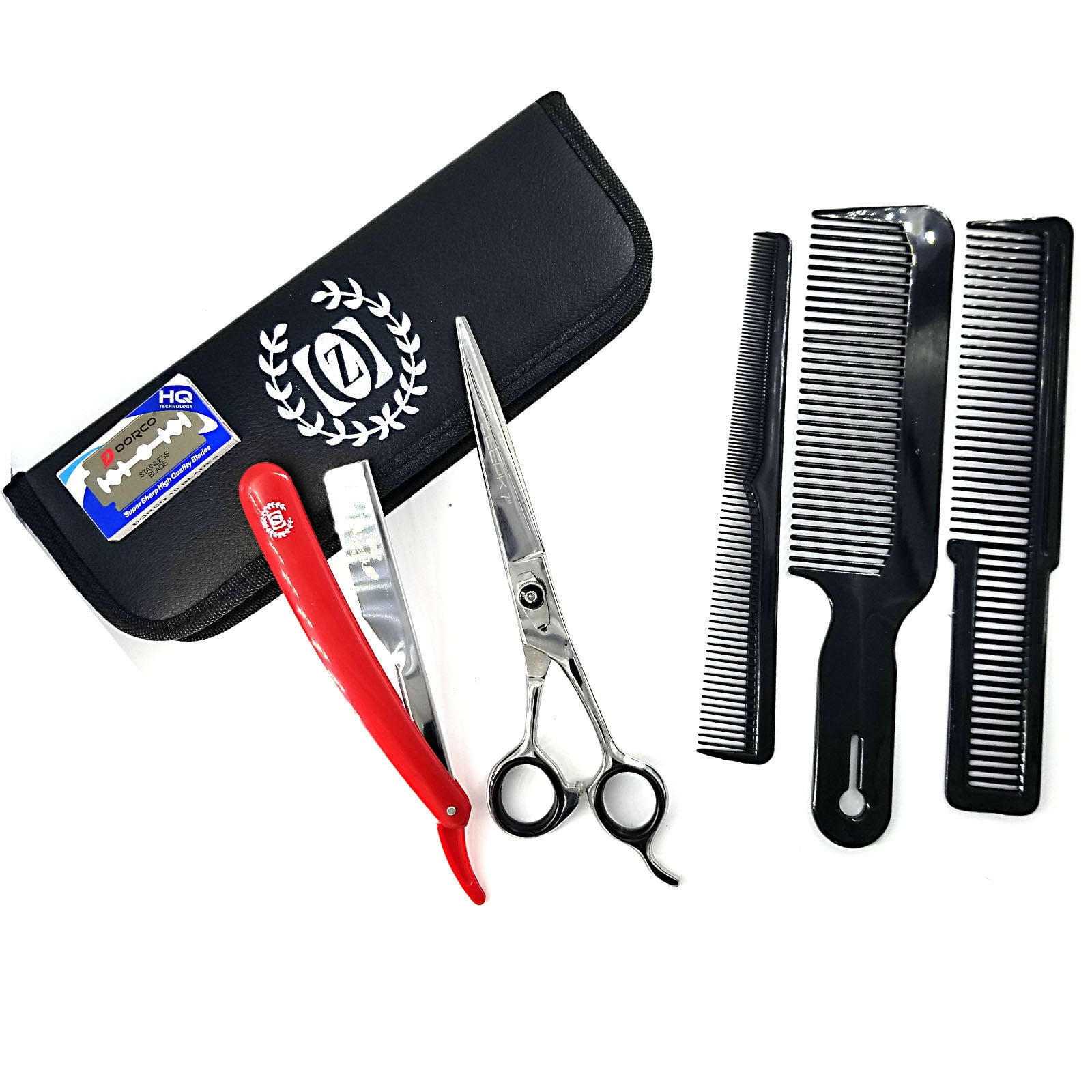 Hair Styling & Barber Shears Professional 7" Scissor Close Shave Shaving Razor