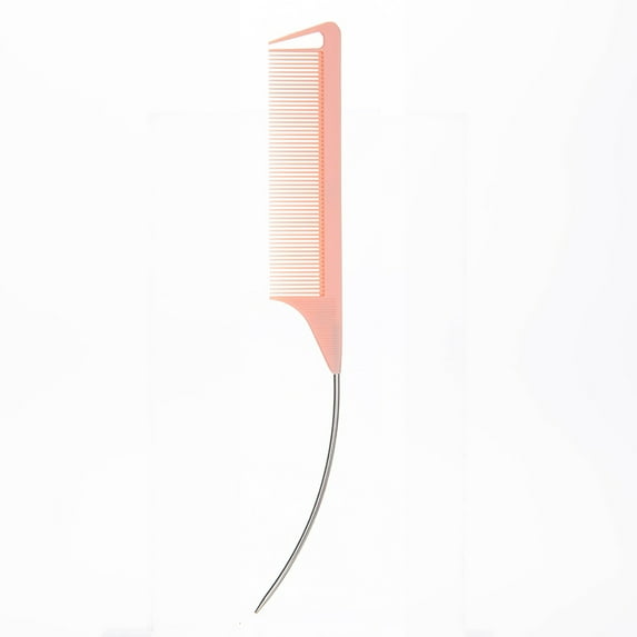 Hair Styling Comb With Steel Tail Pin Ergonomic Curved Designs For Precise Parting Tail Teasing Comb