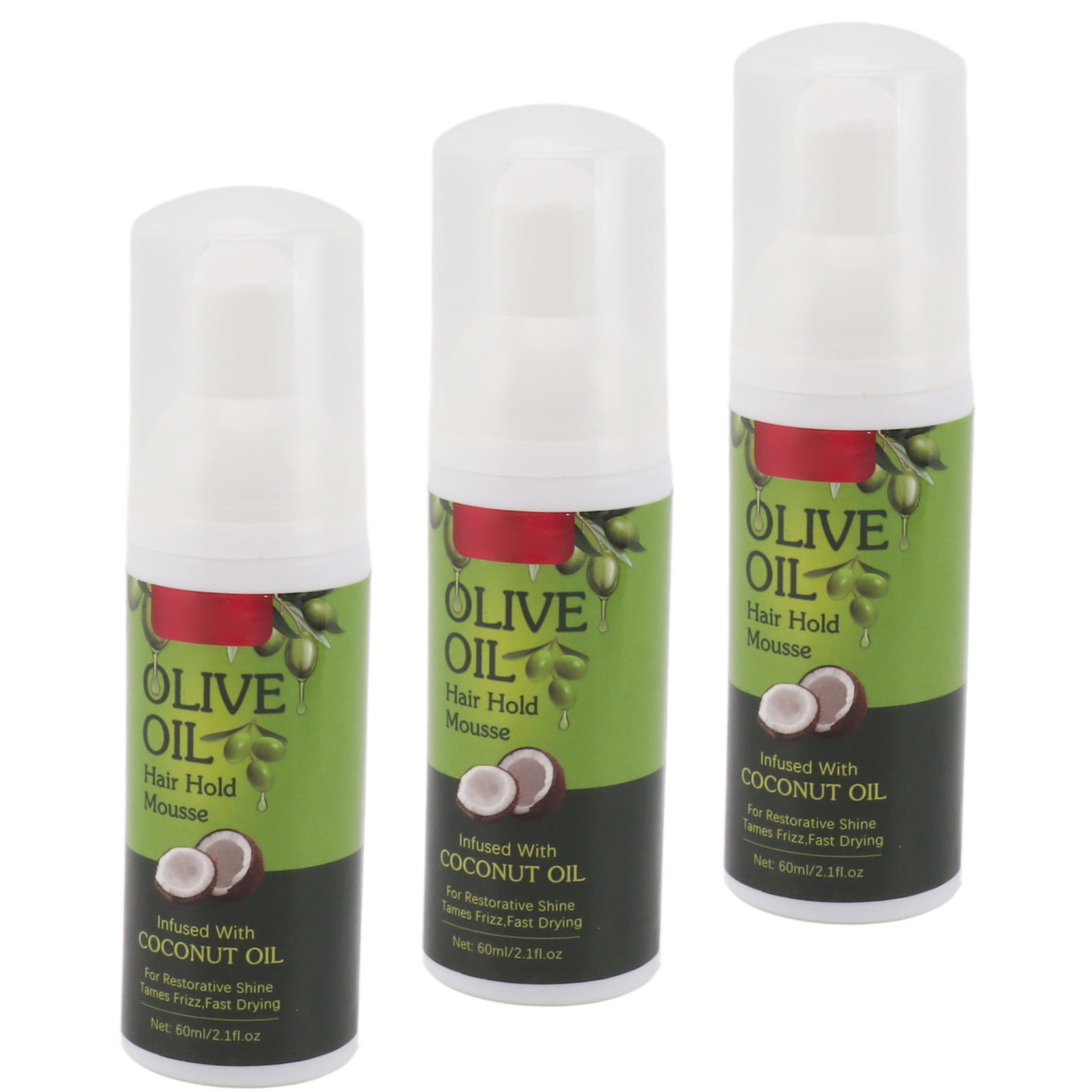 Hair Styling Foam Mousse, Hold Mousse Olive Oil Nourishing 3pcs For