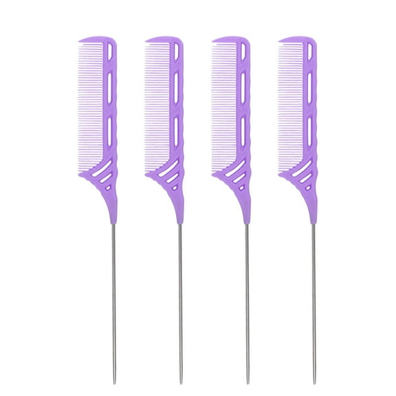 Hair Styling Needle Comb Static Heat Metal Tail Brush for Detangling Smoothing and Styling