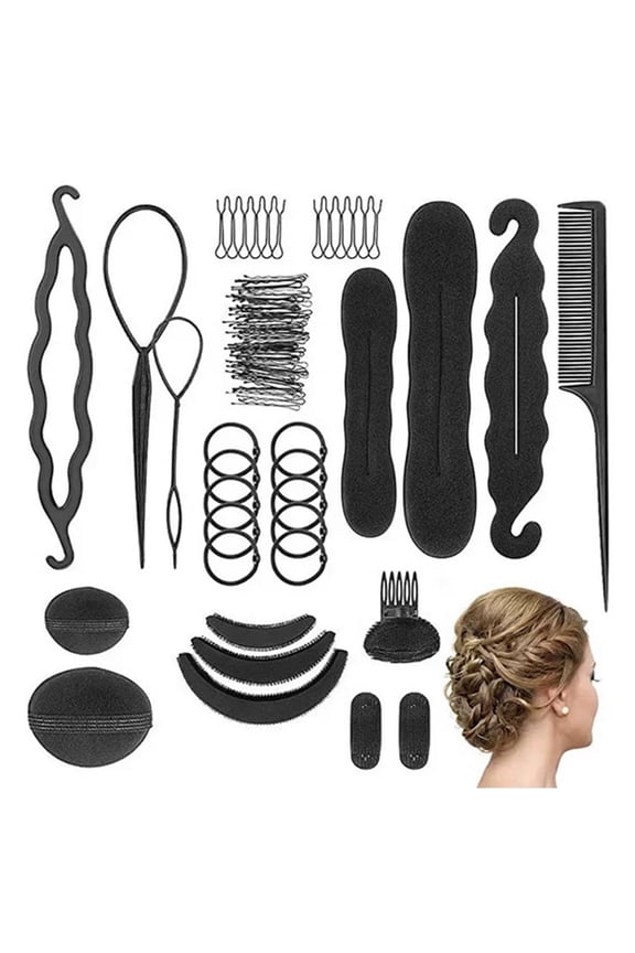 Hair Styling Set, NOGIS 83 Pcs Hair Design Styling Tools, DIY Hair Accessories Hair Modelling Tool Kit Magic Fast Hair Braid Braiding Tool for Women and Girls