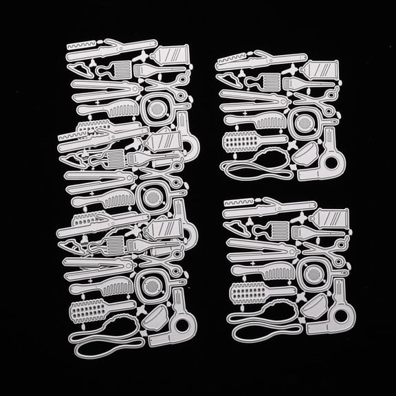 Hair Styling Tool Carbon Steel Cutting Dies Stencils for DIY Scrapbooking Photo Album Decorative Embossing DIY Paper Card Matte Platinum Color 9.5x9x0.08cm