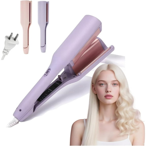 Hair Styling Tool with Negative Ionic Technology, French Curls Iron, Anti-Scald Hairs Waver for Frizz-Free Bouncy Waves, Hair Crimper for All Hairs Types Women