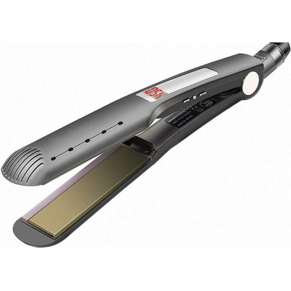 Hair Styling Tool with Straightening & Curling, 360 Swivel Cord, Ceramic Coating, Ion Protection, Digital Display, Black (1.5inch)