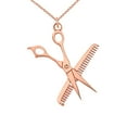 thumbnail image 1 of Hair Stylist Charm Pendant Necklace in Solid Gold (16 Inches), 1 of 2