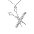 thumbnail image 1 of Hair Stylist Charm Pendant Necklace in Sterling Silver (20 Inches), 1 of 2