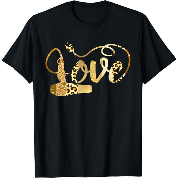 Hair Stylist Gift Valentine Hairdresser Leopard Animal Print T-Shirt