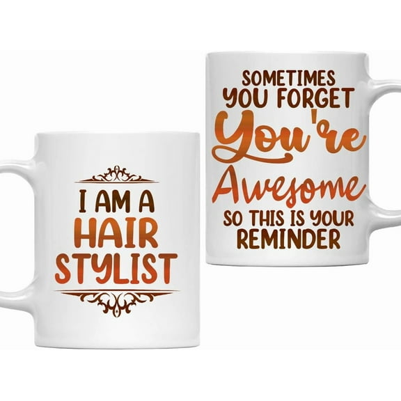 Hair Stylist Mug - 11oz White Ceramic Coffee Cup - Gifts for Hair Stylist, Office Women Men, Work Friends, Coworkers - Birthday Christmas