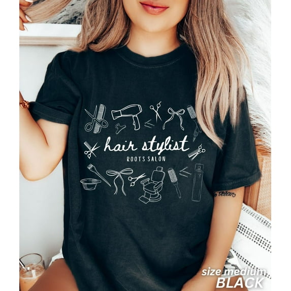 Hair Stylist Shirt, Custom Salon Name Hair Dresser Tee, Cosmetology Shirt, Gift for Hairdresser