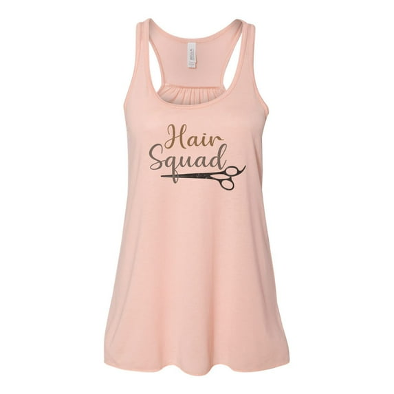 "Hair Stylist Tank, Hair Squad, Racerback, Gift For Hair dresser, Beautician Shirt, Gift For Her, Salon Shirt, Hairdresser Tank, Stylist, Peach, LARGE"