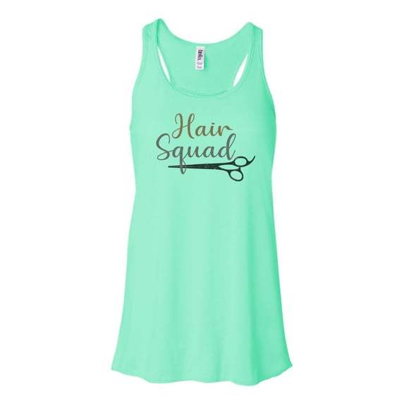 "Hair Stylist Tank, Hair Squad, Racerback, Gift For Hair dresser, Beautician Shirt, Gift For Her, Salon Shirt, Hairdresser Tank, Stylist, Mint , MEDIUM"