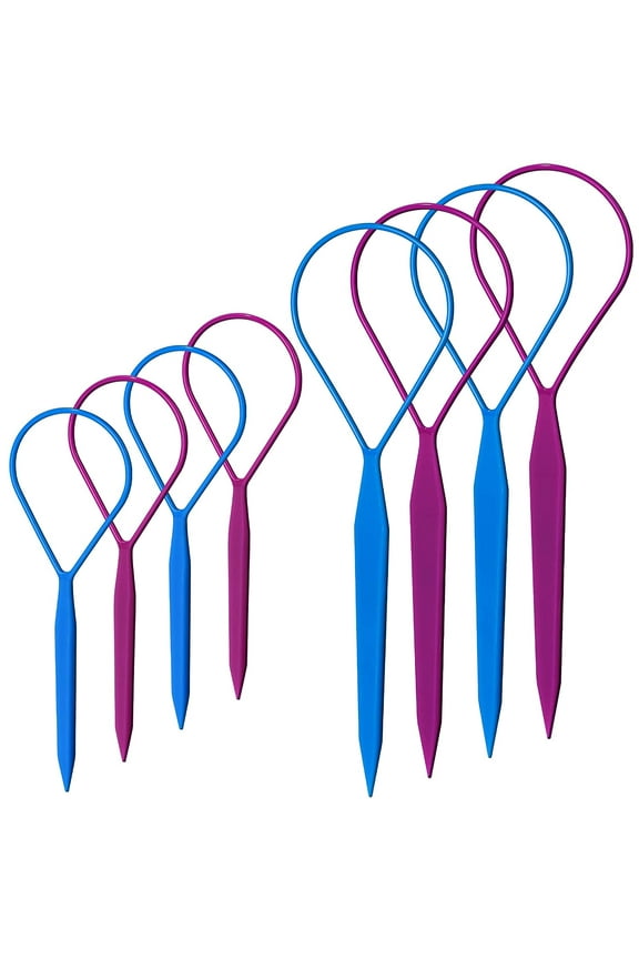 Hair Tail Tool, Hair Loop Tool, Hair Pull, Ponytail Pull Through Tool, Hair Threader, Hair Tool Flip for Styling, Updo Hair Braid Tool, Inside Out Ponytail Tool, 8pcs