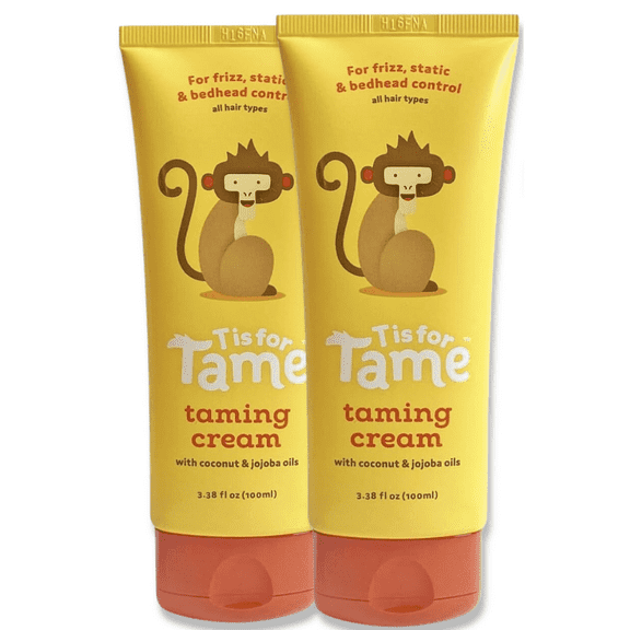 Hair Taming Matte Hair Styling Cream for Kids, Natural, Vegan, 2 Piece Bundle