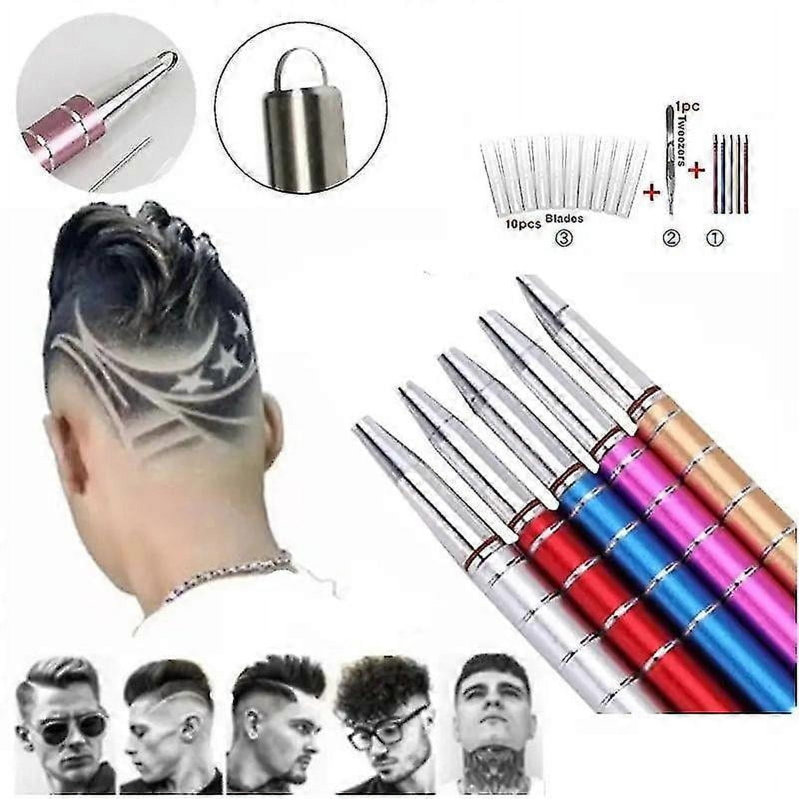 Hair Tattoo Carving Pen Stainless Steel Hairstyle Design Trimmer For Eyebrow Mustache Hair Styling Professional Hair Tools