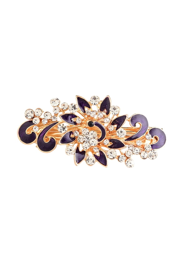 Hair Things for Girls Hair Accessories Hairpin Korean Version Layer Rhinodrill Horizontal Headdress Painted Hair Pin