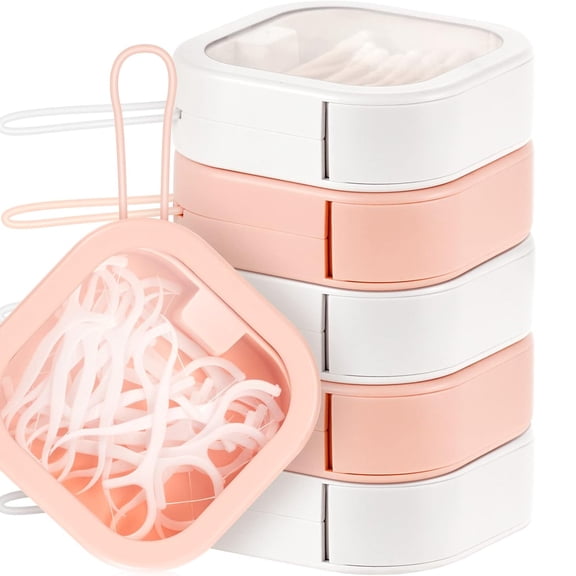 Hair Tie Container Dispenser Organizer Holder Portable Bobby Pin Holder Cotton Swabs Dispenser Storage Accessory Travel Essentials