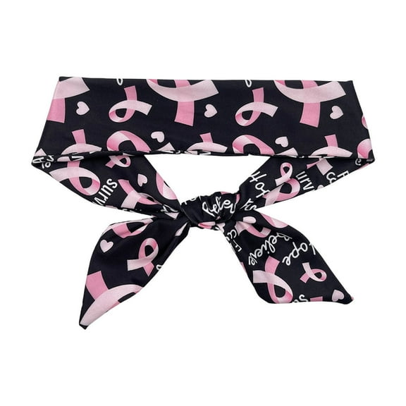 Hair Tie, Ribbon Hair Accessory, Pink Printed Ribbon Hair Tie for Exercise Yoga Wash Face Use, Soft Cloth Material, Comfortable Lightweight Design, 82x6cm Size, Rhinestone Decoration