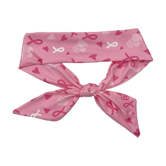 Hair Tie, Ribbon Hair Accessory, Pink Printed Ribbon Hair Tie for Exercise Yoga Wash Face Use, Soft Cloth Material, Comfortable Lightweight Design, 82x6cm Size, Rhinestone Decoration
