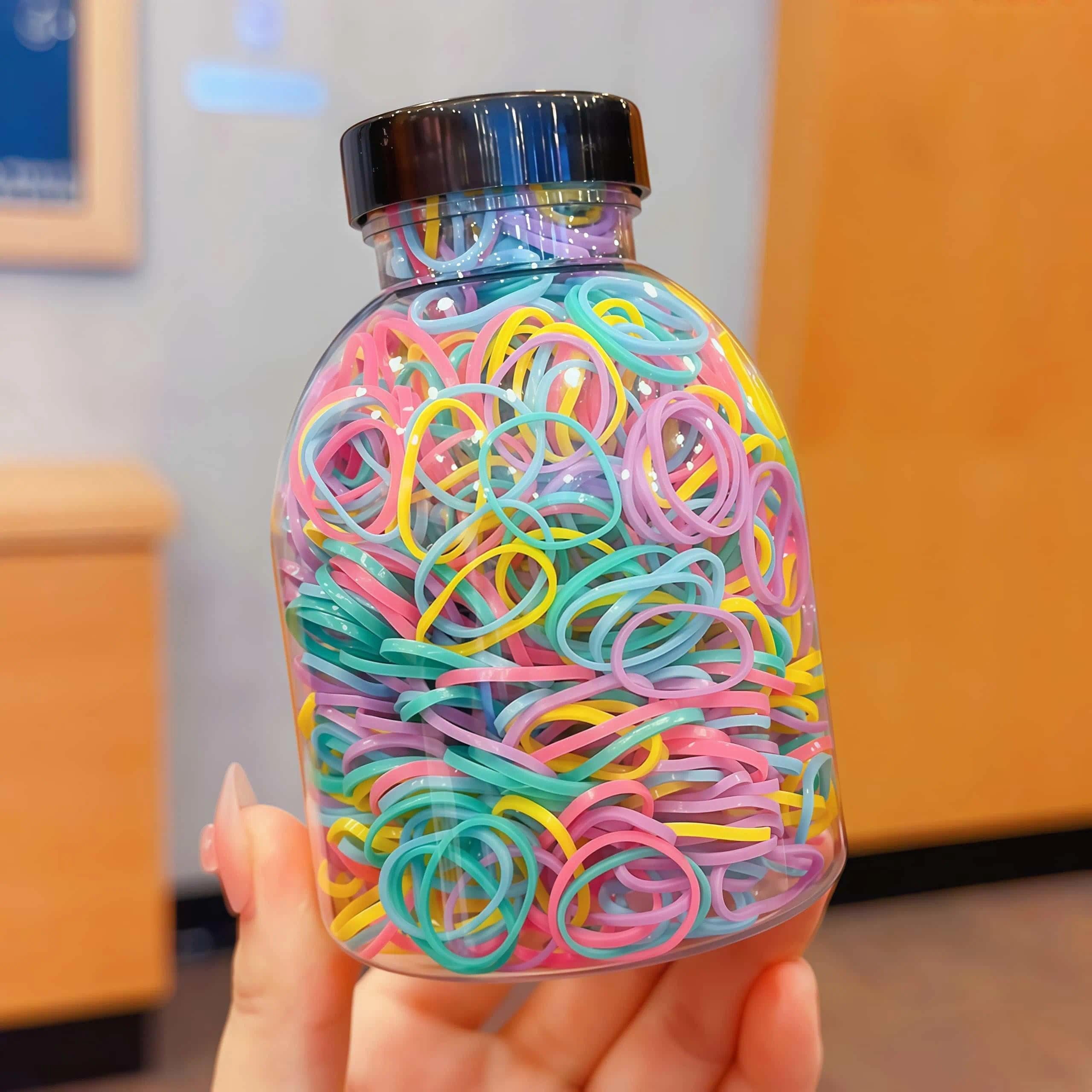 Hair Tie Rubber Bands, 1000pcs Colorful Rubber Elastic Hair Ties ...