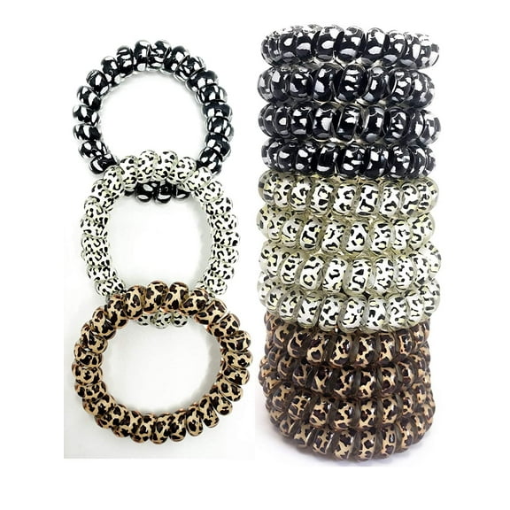 Hair Ties - 12pcs BPA-free, Comfortable, Coil Hair Ties, Spiral Hair Ties, Strong Non Slip Grip, Hair Ties for Women, Hair Bands, Ponytail Holders