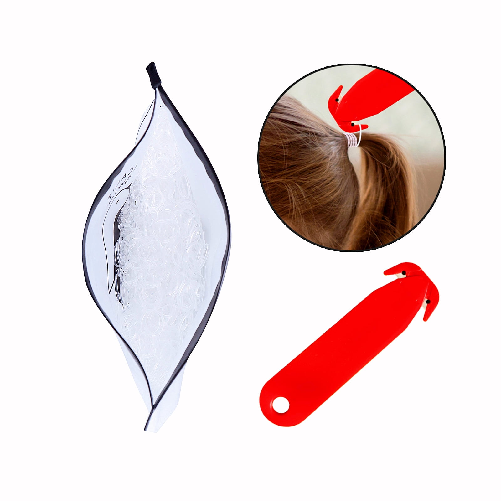 1000pcs Women Small Clear Disposable Elastic Hair Ties, High