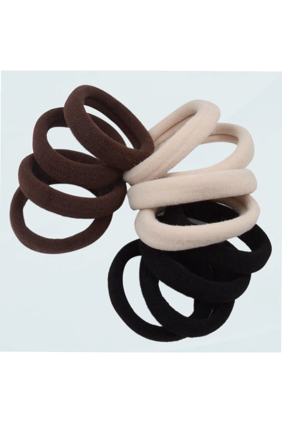 Hair Ties - Neutral Colors - Extra Soft and Stretchy Nylon Fabric Ponytail Holders - 12 Count