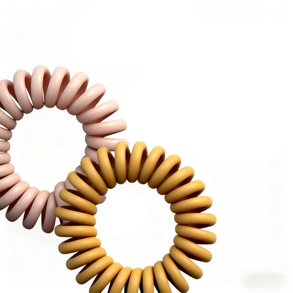 Hair Ties, Vintage Matte Color Spiral Hair Ties, No Crease