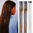 thumbnail image 1 of Hair Tinsel 12 Pcs Clip in Hair Tinsel Kit for Girls 20.5 Inch Glitter Shiny Sparkly Fairy Tinsel Hair Extensions Heat Resistant Party Festival Accessories for Women Kids (Red), 1 of 10