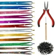 thumbnail image 1 of Hair Tinsel,37inch 12 Colors Tinsel Hair Extensions Shiny Hair Tinsel Kit with Plier Pulling Needle,Silicone Buckles Glitter Hair Extensions for Cosplay Party?200Pcs?, 1 of 11