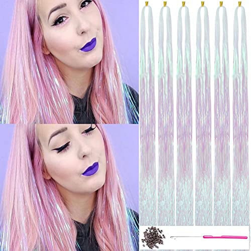 Hair Tinsel Kit With Tool Fairy Hair Tinsel Heat Resistant 47Inch