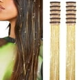 thumbnail image 1 of Hair Tinsel Pack of 12 Pcs Clip in Hair Tinsel 20 Inch Golden Glitter Tinsel Hair Extensions, Festival Tinsel Fairy Hair Extension Party Dazzle Hair Accessories Strands Kit (12Pcs,Golden#), 1 of 9