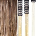 thumbnail image 1 of Hair Tinsel Pack of 5 Pcs Clip in Hair Tinsel Colorful Glitter Tinsel Hair Extensions Tinsel Fairy Hair Party Dazzle Accessories, 1 of 5