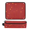 thumbnail image 1 of Hair Tool Organizer Bag with Heat Resistant Mat Removable Travel Storage Case for Hot Air Brushes Curling Irons Arranged Orange Hearts, 1 of 8
