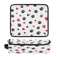 thumbnail image 1 of Hair Tool Organizer Bag with Heat Resistant Mat Removable Travel Storage Case for Hot Air Brushes Curling Irons Black Paws and Hearts Pattern, 1 of 8
