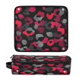 thumbnail image 1 of Hair Tool Organizer Bag with Heat Resistant Mat Removable Travel Storage Case for Hot Air Brushes Curling Irons Black and Red Leopard Print, 1 of 8