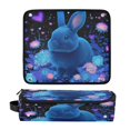 thumbnail image 1 of Hair Tool Organizer Bag with Heat Resistant Mat Removable Travel Storage Case for Hot Air Brushes Curling Irons Blue Bunny, 1 of 8