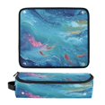 thumbnail image 1 of Hair Tool Organizer Bag with Heat Resistant Mat Removable Travel Storage Case for Hot Air Brushes Curling Irons Blue Vortex, 1 of 8