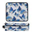 thumbnail image 1 of Hair Tool Organizer Bag with Heat Resistant Mat Removable Travel Storage Case for Hot Air Brushes Curling Irons Blue and White Butterfly, 1 of 8