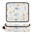 thumbnail image 1 of Hair Tool Organizer Bag with Heat Resistant Mat Removable Travel Storage Case for Hot Air Brushes Curling Irons Blue and Yellow Sea Animals, 1 of 8