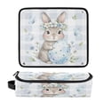 thumbnail image 1 of Hair Tool Organizer Bag with Heat Resistant Mat Removable Travel Storage Case for Hot Air Brushes Curling Irons Bunny Holding Blue Easter Egg, 1 of 8