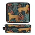 thumbnail image 1 of Hair Tool Organizer Bag with Heat Resistant Mat Removable Travel Storage Case for Hot Air Brushes Curling Irons Cheetah and Jungle Leaves, 1 of 8