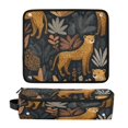 thumbnail image 1 of Hair Tool Organizer Bag with Heat Resistant Mat Removable Travel Storage Case for Hot Air Brushes Curling Irons Cheetahs and Jungle Foliage Pattern, 1 of 8