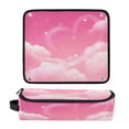 thumbnail image 1 of Hair Tool Organizer Bag with Heat Resistant Mat Removable Travel Storage Case for Hot Air Brushes Curling Irons Clouds and Pink Heart Shape, 1 of 8