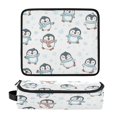 thumbnail image 1 of Hair Tool Organizer Bag with Heat Resistant Mat Removable Travel Storage Case for Hot Air Brushes Curling Irons Cute Cartoon Penguins, 1 of 8