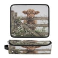 thumbnail image 1 of Hair Tool Organizer Bag with Heat Resistant Mat Removable Travel Storage Case for Hot Air Brushes Curling Irons Cute Highland Cow Peeking, 1 of 8
