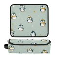 thumbnail image 1 of Hair Tool Organizer Bag with Heat Resistant Mat Removable Travel Storage Case for Hot Air Brushes Curling Irons Cute Penguins and Stars, 1 of 8